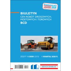 Biuletyn cen robót drogowych, mostowych i torowych BCD 1 kw. 2026