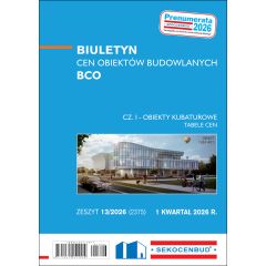 Biuletyn cen obiektów budowlanych BCO cz. I 1 kw. 2026
