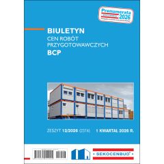 Biuletyn cen robót przygotowawczych BCP 1 kw. 2026