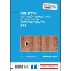 Biuletyn cen robót remontowo - budowlanych oraz zabytkowych BRR 1 kw. 2026