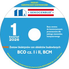 Biuletyny cen obiektów budowlanych (BCO cz. 1 i 2, BCM) 1 kw. 2026 CD